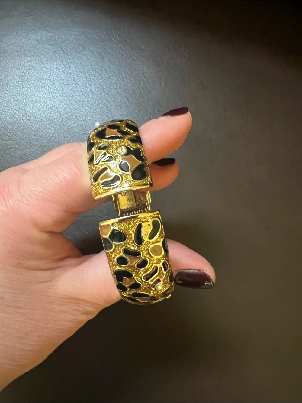 Macy's Bracelet with Enamel and Rhinestones Gold Tone and Black